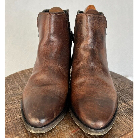 Ksubi Boots Womens Size 6 Heiffer 7 Stud Double Zip Up Brown Leather Western - Picture 2 of 14